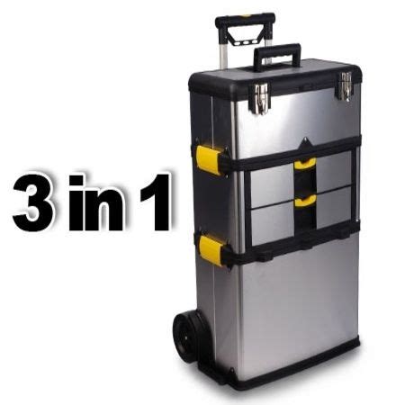 heavy duty stainless steel mobile tool box 3 in 1|tactix 3 in 1 tool box.